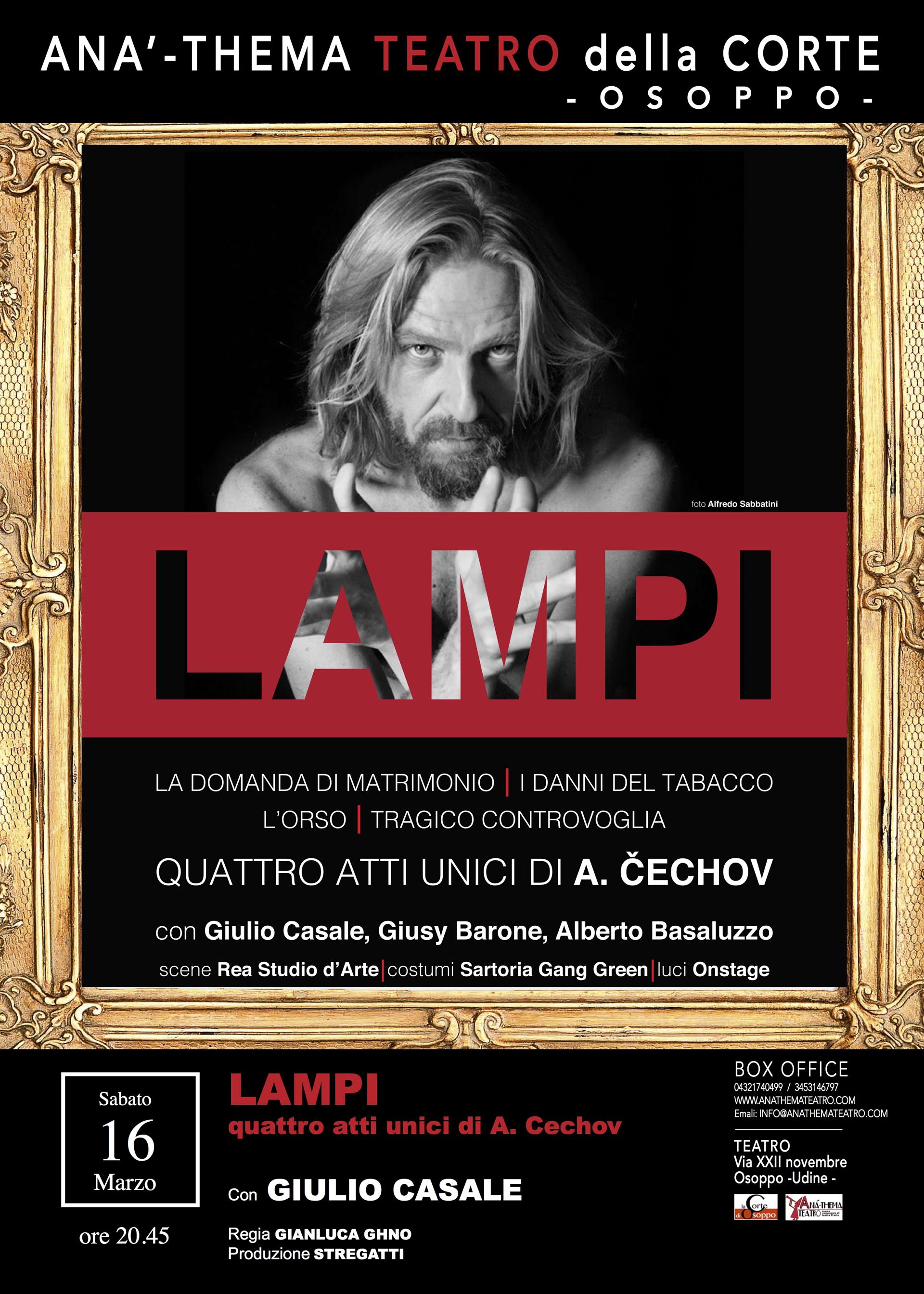 Al momento stai visualizzando “I Lampi” di Giulio Casale sabato 16 marzo al Teatro della Corte di Osoppo