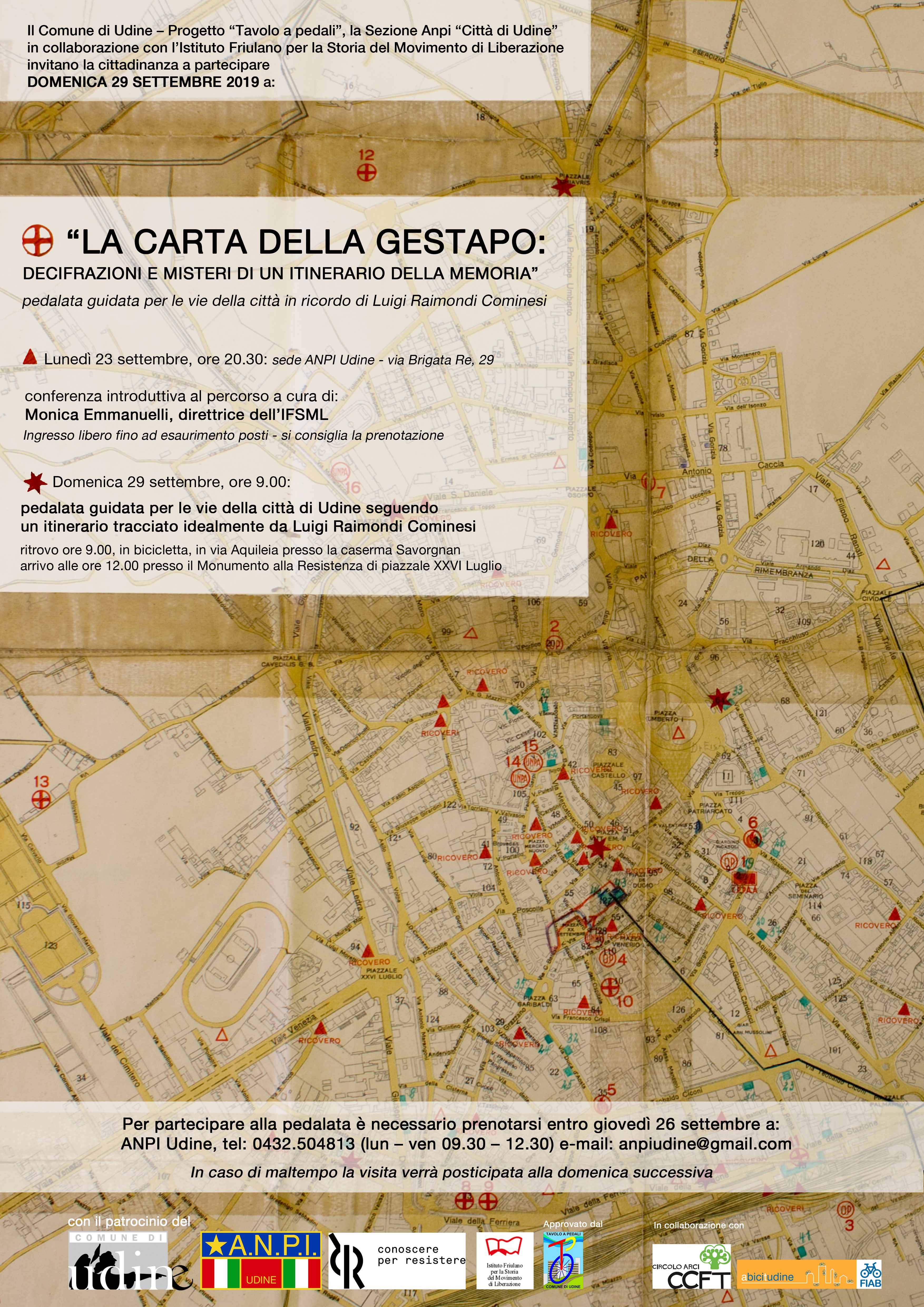 Al momento stai visualizzando Sulle tracce de “La carta della Gestapo” con la pedalata guidata per le vie di Udine domenica 29 settembre