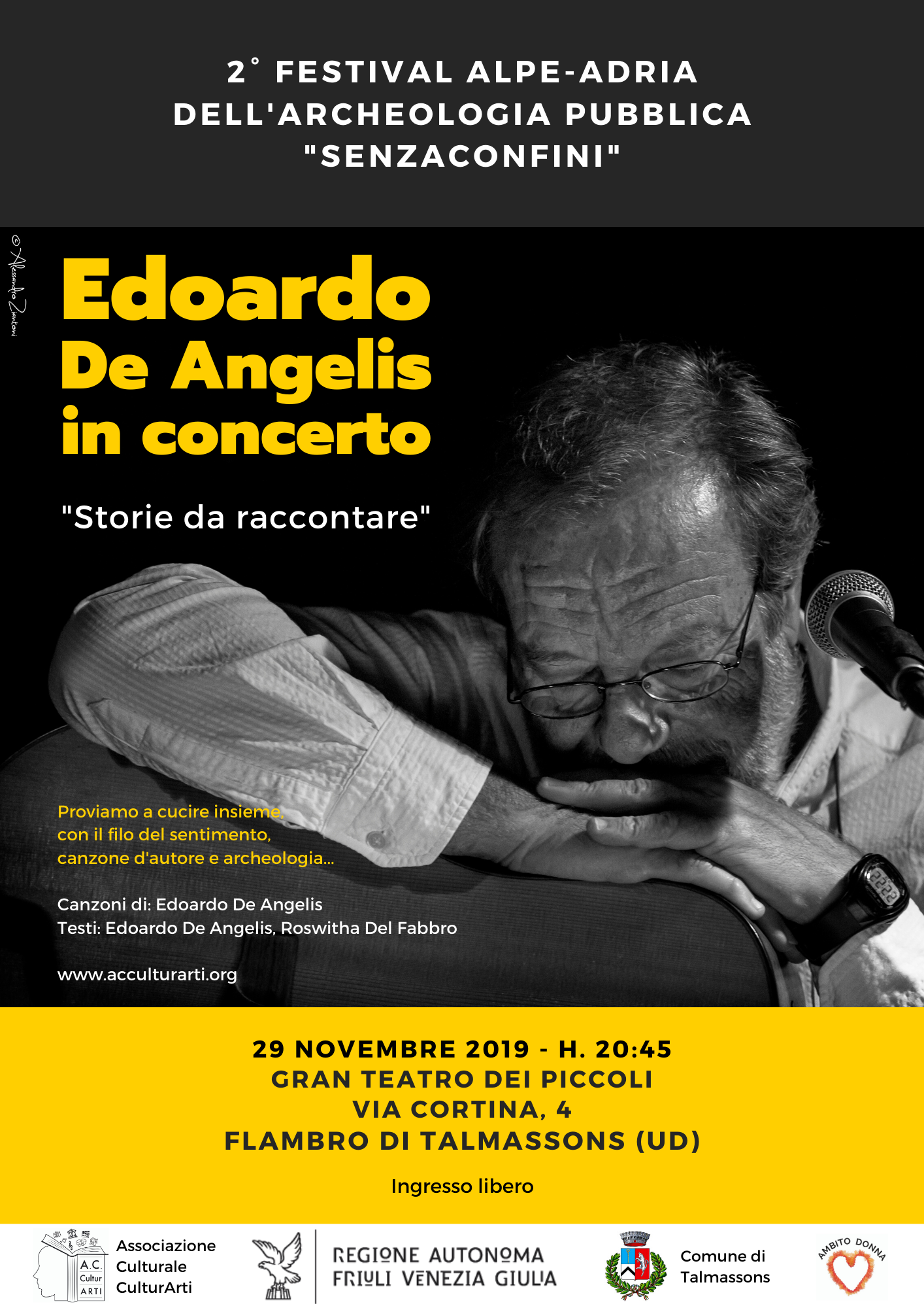 Scopri di più sull'articolo Edoardo De Angelis il 29 novembre torna in concerto a Talmassons
