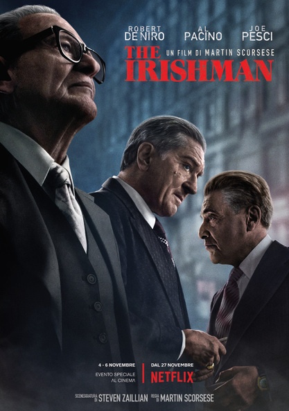 Al momento stai visualizzando Al cinema Centrale arriva il nuovo capolavoro di Martin Scorsese “The Irishman”, dal 4 al 6 novembre