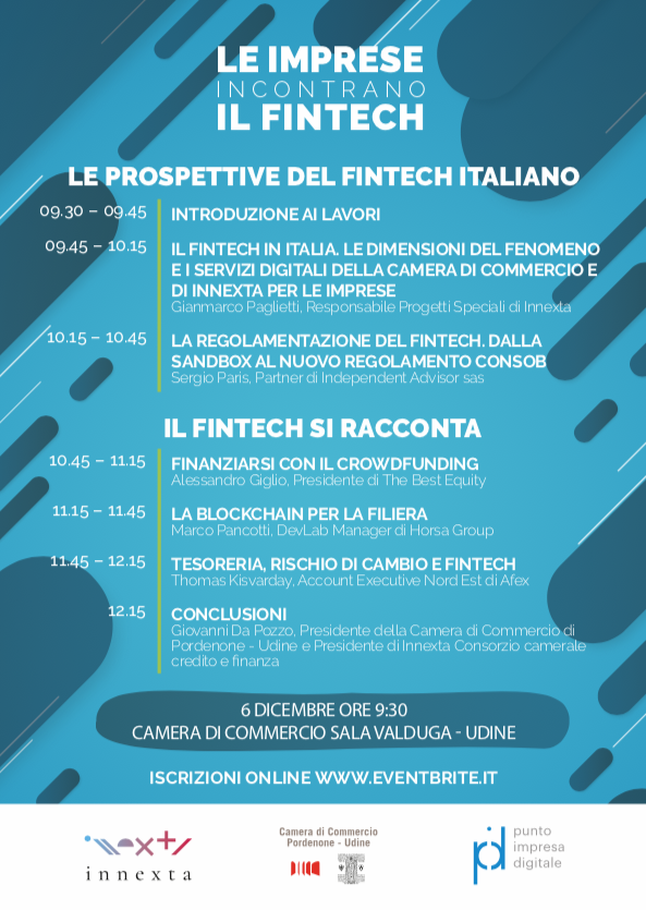 Al momento stai visualizzando Fintech, servizi innovativi per le imprese: venerdì 6 dicembre a Udine l’approfondimento