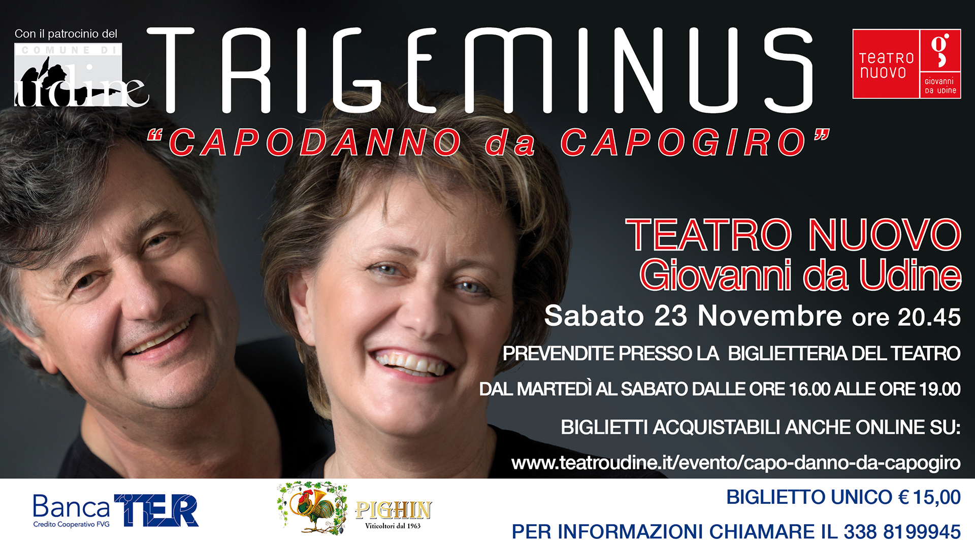Al momento stai visualizzando “Capodanno da capogiro” con i Trigeminus sabato 23 novembre al Teatro Nuovo Giovanni da Udine
