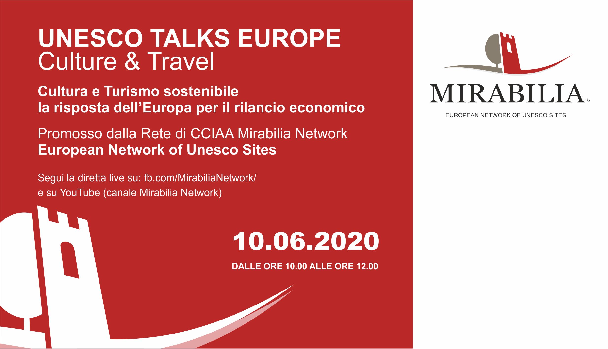 Al momento stai visualizzando Mirabilia Network, mercoledì 10 giugno, diretta Fb e Youtube: la grande sfida del turismo si gioca in Europa, nuovo approfondimento