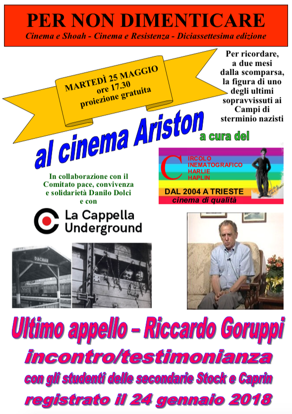 Scopri di più sull'articolo Omaggio a Riccardo Goruppi, martedì 25 maggio proiezione gratuita all’Ariston di Trieste