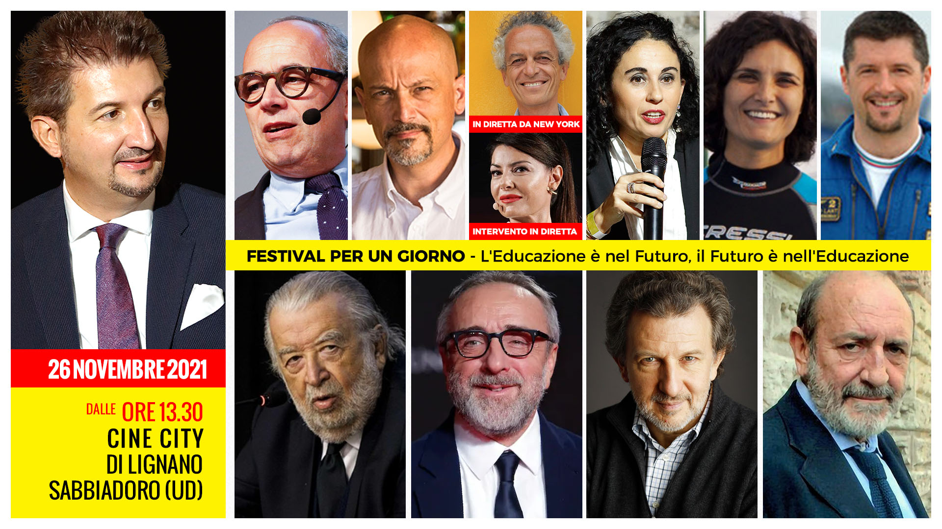 Al momento stai visualizzando Festival per un Giorno – L’educazione è il futuro, il futuro è nell’educazione – venerdì 26 novembre al Cinecity di Lignano