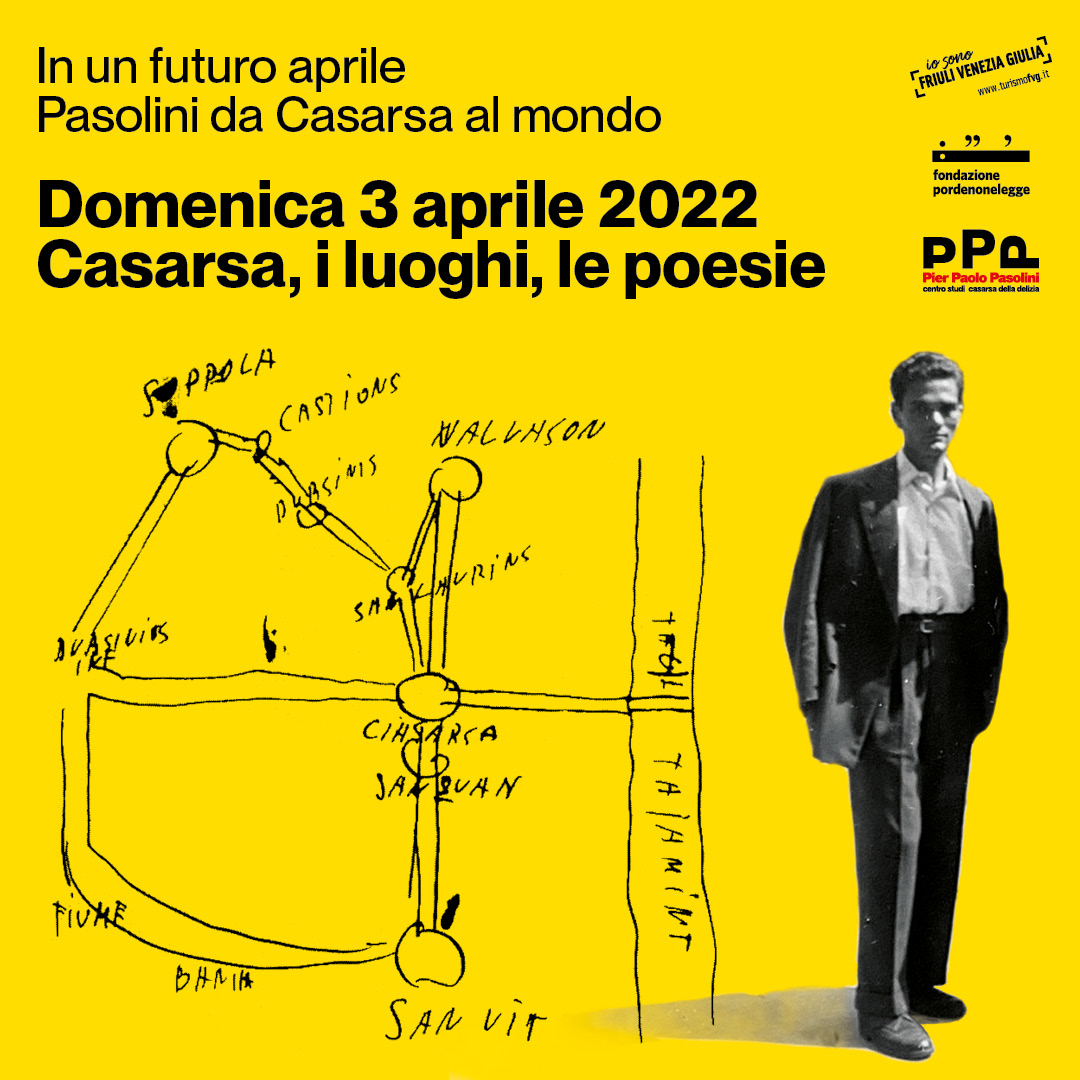 Al momento stai visualizzando Visita guidata domenica 3 aprile a Casarsa, nei luoghi di Pier Paolo Pasolini
