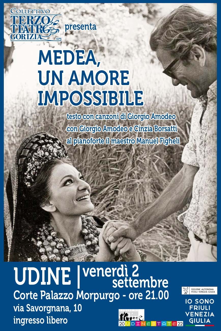 Al momento stai visualizzando “Medea, un amore impossibile” venerdì 2 settembre a Udine, nella corte di Palazzo Morpurgo
