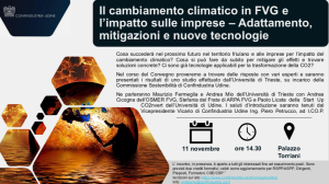 Scopri di più sull'articolo Il cambiamento climatico in FVG: quale impatto sulle imprese? Venerdì 11 novembre convegno a palazzo Torriani